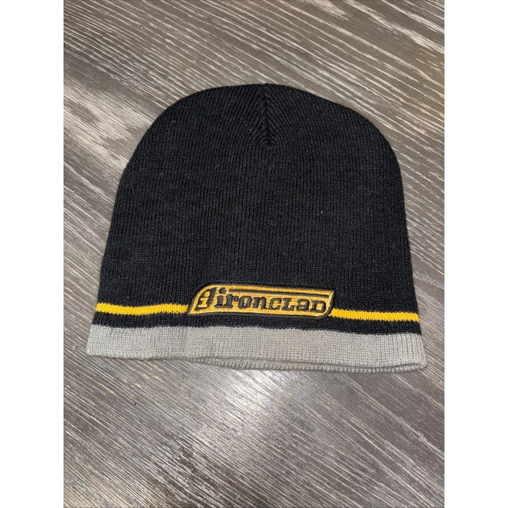 Ironclad Black Beanie‎ Hat One Size Embroidered Logo Cap